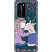 Чехол BoxFace Huawei P40 Pro Girl and deer