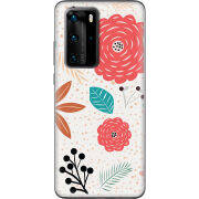 Чехол BoxFace Huawei P40 Pro Line Flowers