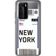 Прозрачный чехол BoxFace Huawei P40 Pro Ticket New York