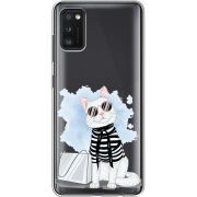Прозрачный чехол BoxFace Samsung Galaxy A41 (A415) Cat Style