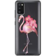 Прозрачный чехол BoxFace Samsung Galaxy A41 (A415) Floral Flamingo