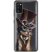 Прозрачный чехол BoxFace Samsung Galaxy A41 (A415) Steampunk Cat