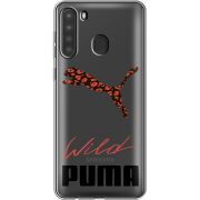 Прозрачный чехол BoxFace Samsung Galaxy A21 (A215) Wild Cat