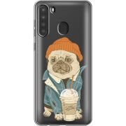 Прозрачный чехол BoxFace Samsung Galaxy A21 (A215) Dog Coffeeman
