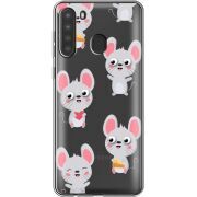 Прозрачный чехол BoxFace Samsung Galaxy A21 (A215) с 3D-глазками Mouse