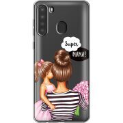Прозрачный чехол BoxFace Samsung Galaxy A21 (A215) Super Mama and Daughter