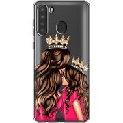 Прозрачный чехол BoxFace Samsung Galaxy A21 (A215) Queen and Princess