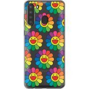 Прозрачный чехол BoxFace Samsung Galaxy A21 (A215) Hippie Flowers