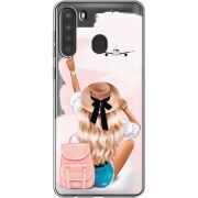 Прозрачный чехол BoxFace Samsung Galaxy A21 (A215) Travel Girl