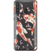 Прозрачный чехол BoxFace Samsung Galaxy A21 (A215) Japanese Koi Fish