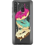 Прозрачный чехол BoxFace Samsung Galaxy A21 (A215) Donuts