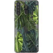 Прозрачный чехол BoxFace Samsung Galaxy A21 (A215) Palm Tree