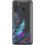 Прозрачный чехол BoxFace Samsung Galaxy A21 (A215) Feathers