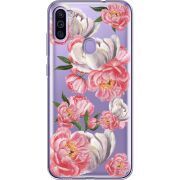 Прозрачный чехол BoxFace Samsung Galaxy M11 (M115) Peony Watercolor Style