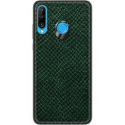 Кожаный чехол Boxface Huawei P30 Lite Snake Emerald