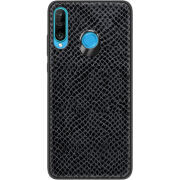 Кожаный чехол Boxface Huawei P30 Lite Snake Graphite