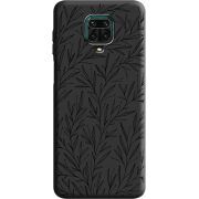Черный чехол BoxFace Xiaomi Redmi Note 9S Leaves