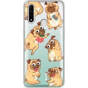 Прозрачный чехол BoxFace OPPO A31 с 3D-глазками Pug
