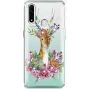 Чехол со стразами OPPO A31 Deer with flowers