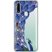 Чехол со стразами OPPO A31 Peafowl