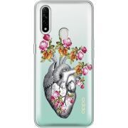 Чехол со стразами OPPO A31 Heart