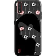 Черный чехол BoxFace Samsung A015 Galaxy A01 Flower Hair