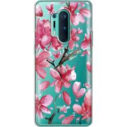 Прозрачный чехол BoxFace OnePlus 8 Pro Pink Magnolia