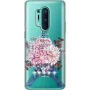Чехол со стразами OnePlus 8 Pro Eiffel Tower