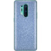 Чехол с блёстками OnePlus 8 Pro Голубой