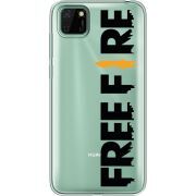 Прозрачный чехол BoxFace Huawei Y5p Free Fire Black Logo