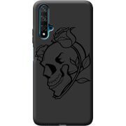 Черный чехол BoxFace Huawei Nova 5T Skull and Roses