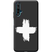 Черный чехол BoxFace Honor 20 Білий хрест ЗСУ