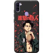 Черный чехол BoxFace Samsung Galaxy M11 (M115) Атака Титанов Леви