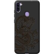 Черный чехол BoxFace Samsung Galaxy M11 (M115) Chinese Dragon