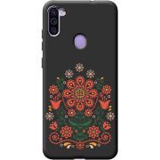 Черный чехол BoxFace Samsung Galaxy M11 (M115) Ukrainian Ornament