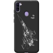 Черный чехол BoxFace Samsung Galaxy M11 (M115) Військовий літак