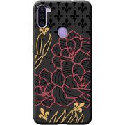 Черный чехол BoxFace Samsung Galaxy A11 (A115) FranceFlowers