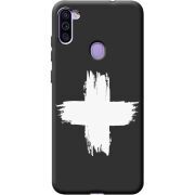 Черный чехол BoxFace Samsung Galaxy A11 (A115) Білий хрест ЗСУ