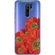 Прозрачный чехол BoxFace Xiaomi Redmi 9 Red Poppies