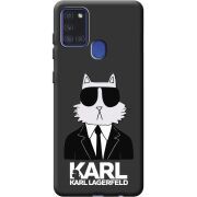 Черный чехол BoxFace Samsung A217 Galaxy A21s Cat in Black