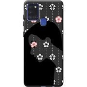 Черный чехол BoxFace Samsung A217 Galaxy A21s Flower Hair