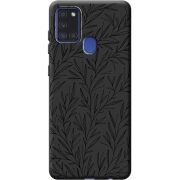 Черный чехол BoxFace Samsung A217 Galaxy A21s Leaves