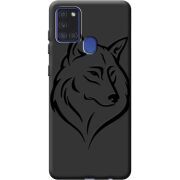Черный чехол BoxFace Samsung A217 Galaxy A21s Wolf
