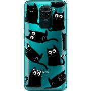 Прозрачный чехол BoxFace Xiaomi Redmi 10X с 3D-глазками Black Kitty