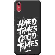 Черный чехол BoxFace Vivo Y91C Hard Times Good Times