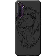 Черный чехол BoxFace Realme 6 Lion