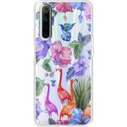 Прозрачный чехол BoxFace Realme 6 Flamingo