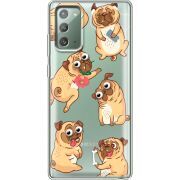 Прозрачный чехол BoxFace Samsung N980 Galaxy Note 20 с 3D-глазками Pug