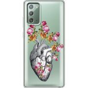 Чехол со стразами Samsung N980 Galaxy Note 20 Heart