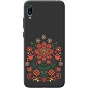 Черный чехол BoxFace Huawei Y6 2019 Ukrainian Ornament
